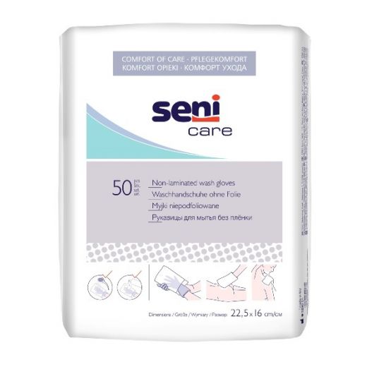 Seni Care washandjes zonder folielaag 50 stuks Seni Care washandjes zonder folielaag 50 stuks