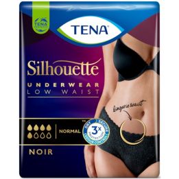 Tena Silhouette Normal Noir - lage taille - Large